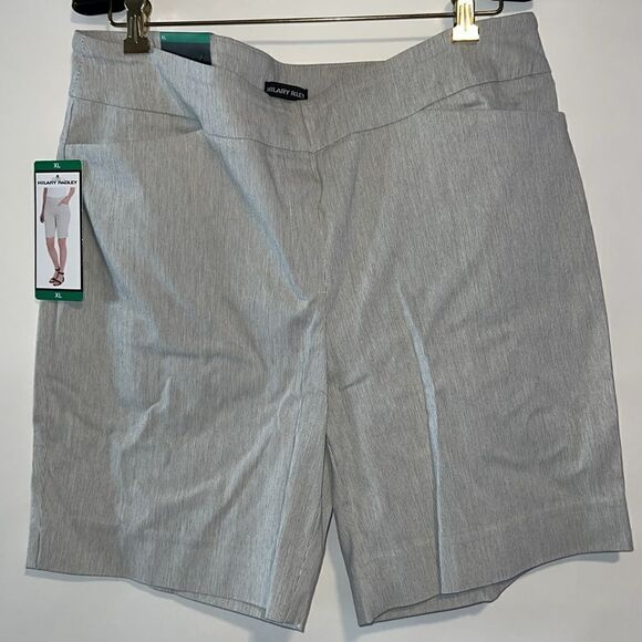 HILARY RADLEY Off-White & Grey Bermuda Pull On Shorts-XL NWT - Picture 2 of 11